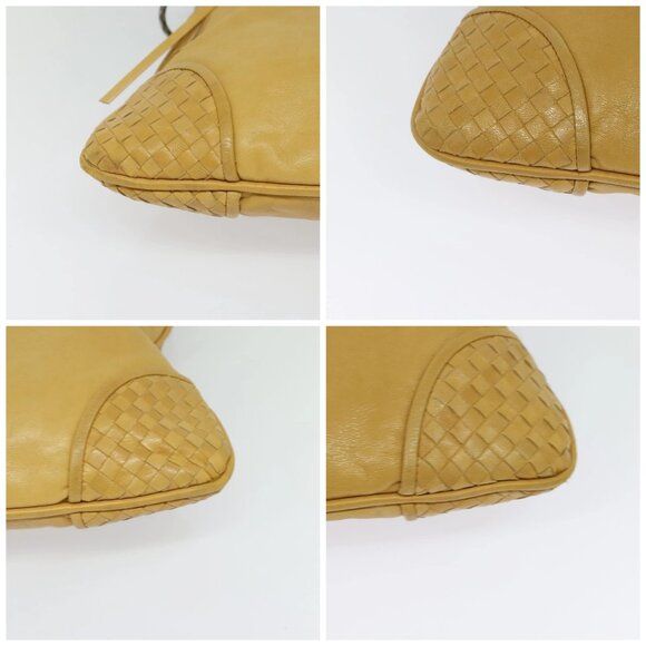BOTTEGA VENETA INTRECCIATO Shoulder Bag Leather Yellow Silver Auth - Picture 16 of 16
